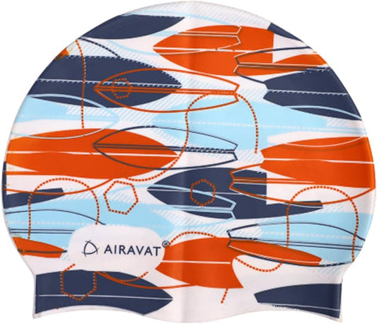 Extra Long Swimming Cap – Waterproof, Stretchable Silicone Cap for Long Hair & Dreadlocks (White/Blue/Orange)
[Adults]