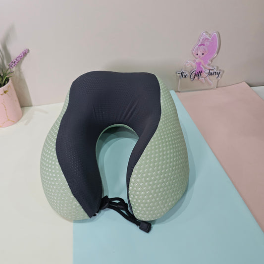 Ergonomic Memory Foam Travel Neck Pillow – Pink & Black