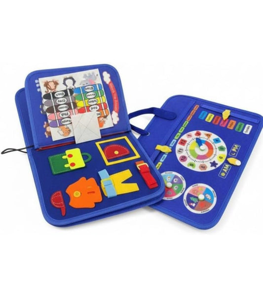 Montessori Busy Book for Toddlers, Educational Travel Toy to Develop Fine Motor Skills, Sensory Busy Book for 1-6 year old kids.