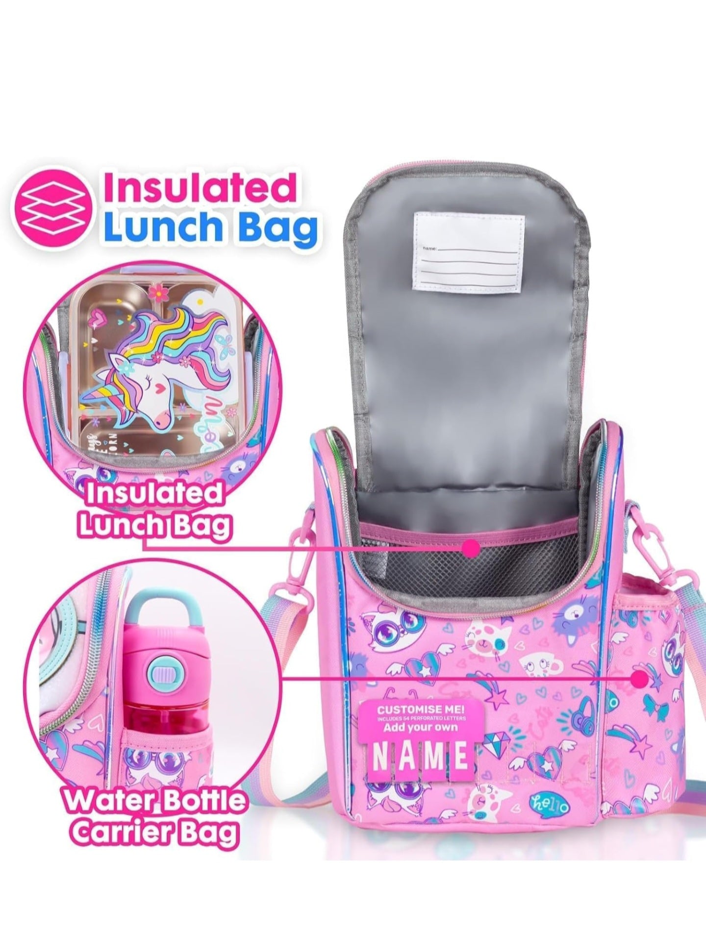 VEST Kids Premium Lunch Bag with Separate Bottle Compartment.– Cute Character Designs
