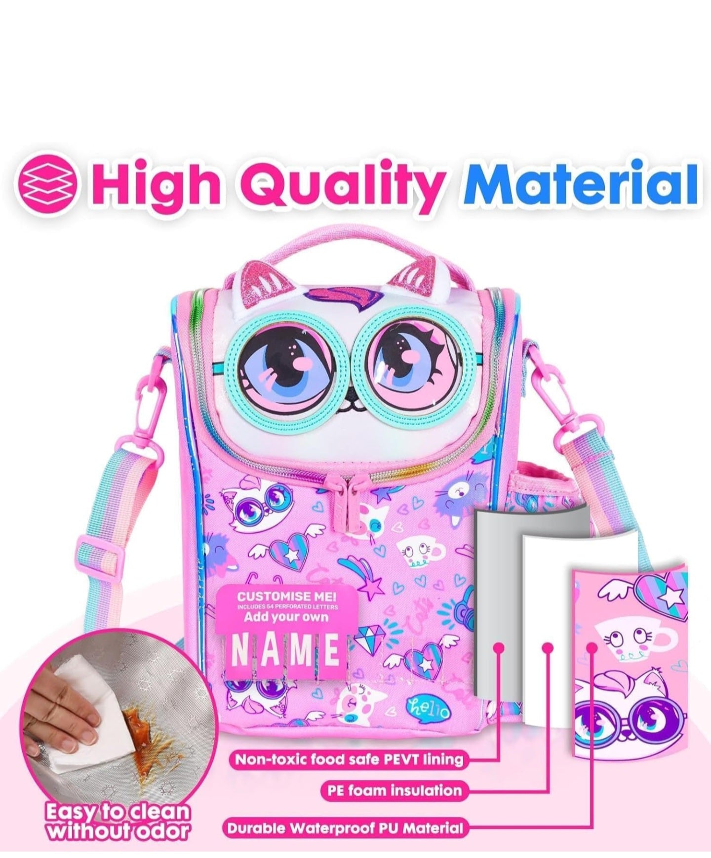 VEST Kids Premium Lunch Bag with Separate Bottle Compartment.– Cute Character Designs